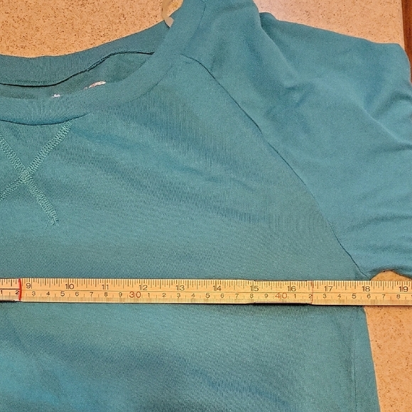 Poof! Women's Teal Long Sleeve Stretchy Shirt Size Large - Picture 10 of 11